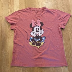 Disney Minnie Mouse Tee Shirt / Short Sleeve/ Dusty Rose/ Womens Size M